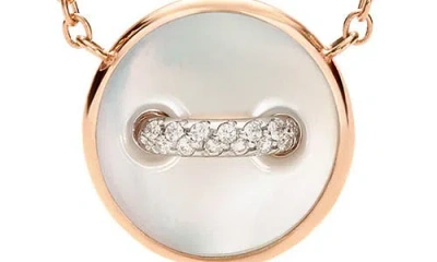 Pomellato Pom Pom Mother-of-pearl Reversible Dot Pendant Necklace In Brown