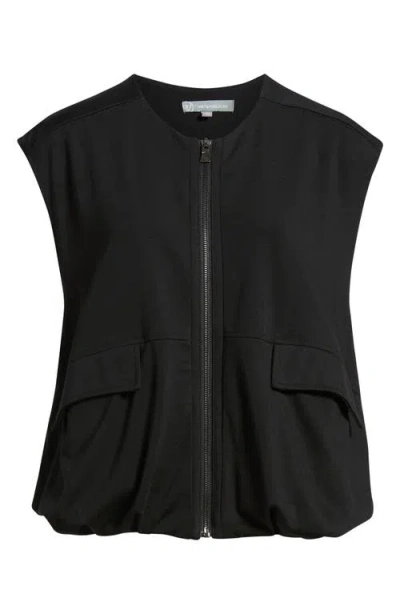 Wit & Wisdom Knit Zip-up Vest In Black