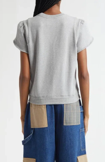 3.1 Phillip Lim Tulip Sleeve French Terry Sweatshirt In Gray