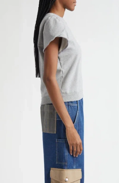 3.1 Phillip Lim Tulip Sleeve French Terry Sweatshirt In Gray