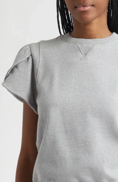 3.1 Phillip Lim Tulip Sleeve French Terry Sweatshirt In Gray