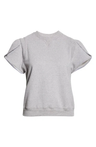 3.1 Phillip Lim Tulip Sleeve French Terry Sweatshirt In Gray