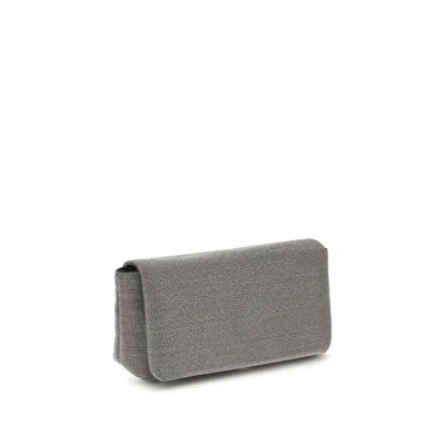 Brunello Cucinelli Precious Flap Shoulder Bag In Gray