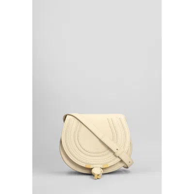 Chloé Chloe Marcie Small Shoulder Bag In Beige Leather In Neutral