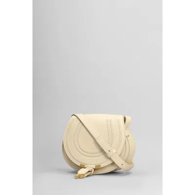 Chloé Chloe Marcie Small Shoulder Bag In Beige Leather In Neutral