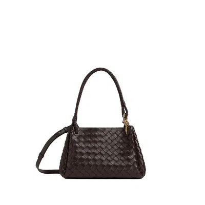 Bottega Veneta Small Parachute Intrecciato Leather Shoulder Bag In Brown
