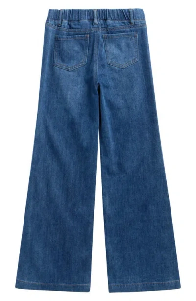 Tractr Kids' French Terry & Denim Track Pants In Green