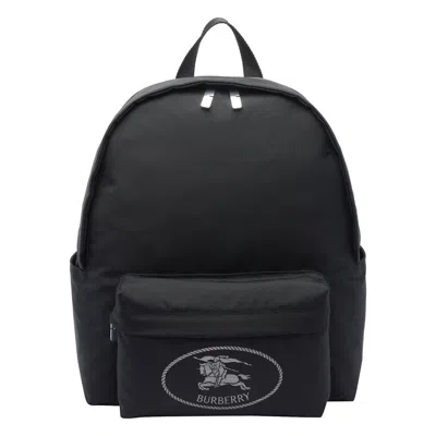 Burberry Black Backpack With Spacious Design And Padded Straps