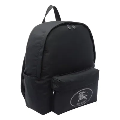 Burberry Black Backpack With Spacious Design And Padded Straps