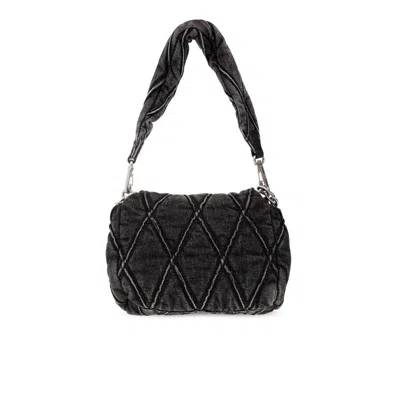 Diesel Charm D Denim Shoulder Bag In Brown