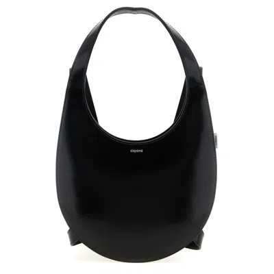 Coperni Swipe Glossy Finish Backpack With Adjustable Strap In Black