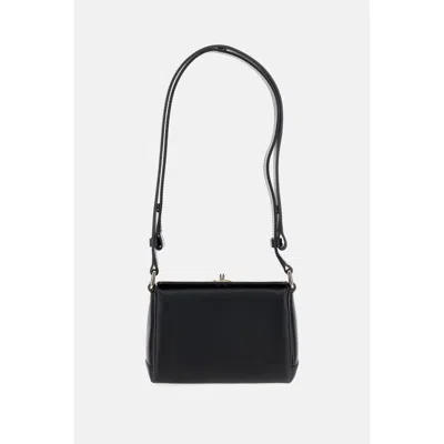 Plan C Smooth Grain Calfskin Shoulder Bag In Black