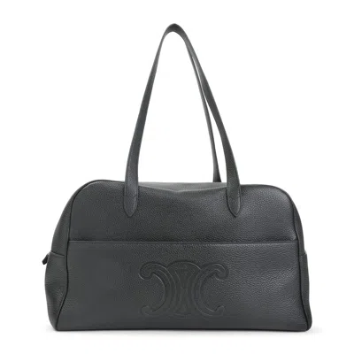 Celine Logo Shoulder Bag In Green