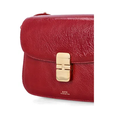 Apc A.p.c. Grace Small Shoulder Bag Red In Red