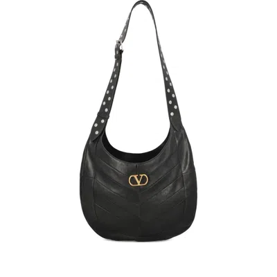 Valentino Womens Nero Hoboho Medium Leather Shoulder Bag In Black