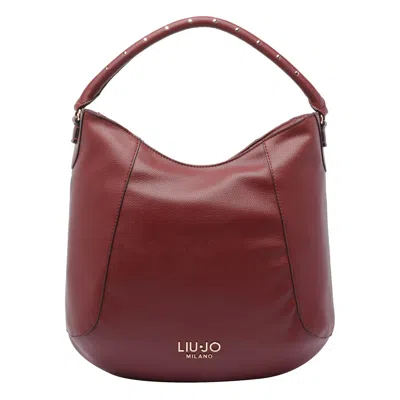 Liu •jo Logo Hobo Tote Bag With Studded Handle In Red