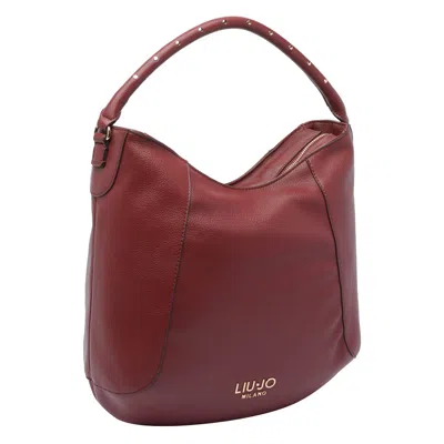 Liu •jo Logo Hobo Tote Bag With Studded Handle In Red