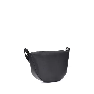 Fendi Half-moon Leather Shoulder Bag In Black