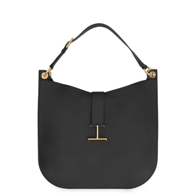 Tom Ford Tara Leather Crossbody Bag In Black