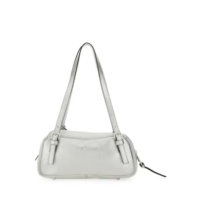Versace Rectangular Silver Double Handle Shoulder Bag In Silver