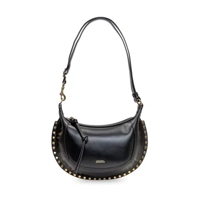 Isabel Marant Marant Oskan Moon Shoulder Bag With Studs In Black