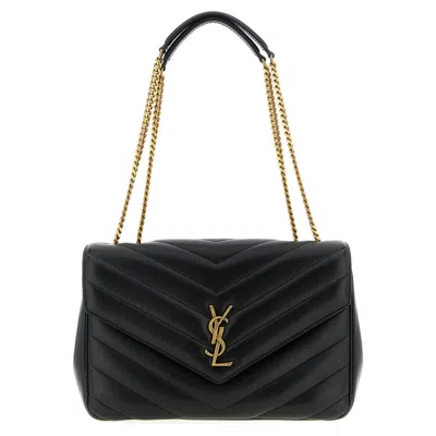Saint Laurent Loulou Large Shoulder Bag In Black