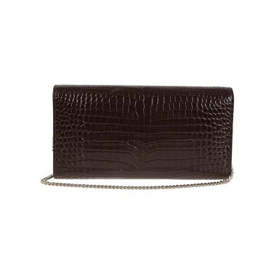 Jimmy Choo Chocolate Leather Emmie Clutch In Multi