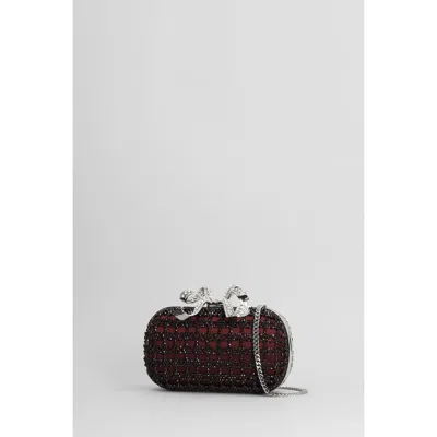 Self-portrait Chainmail Clutch In Bordeaux Polyester In Multi