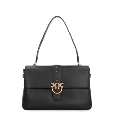 Pinko Maxi Love Bag Slouchy Shoulder Bag In Leather In Black