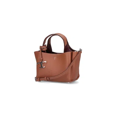 Tod's Tods Micro Leather Handbag In Brown