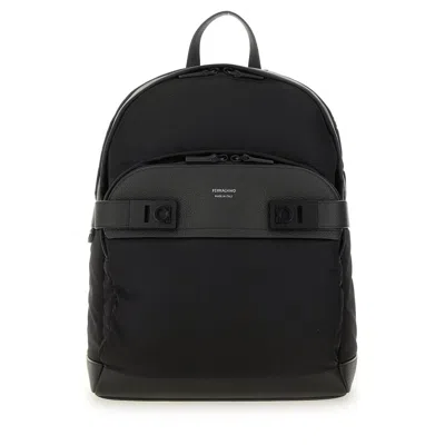 Ferragamo Versatile Backpack Featuring Adjustable Straps In Black
