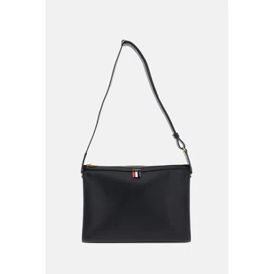 Thom Browne 4-bar Pebble Grain Messenger Bag In Black