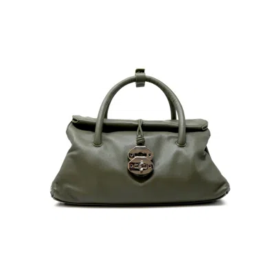 Zanellato 068750-1910000-z0482 Green Olivona Leather Dotta Saeta Baby Handbag In Green