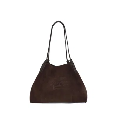 Etro Libra Small Shoulder Bag In Brown