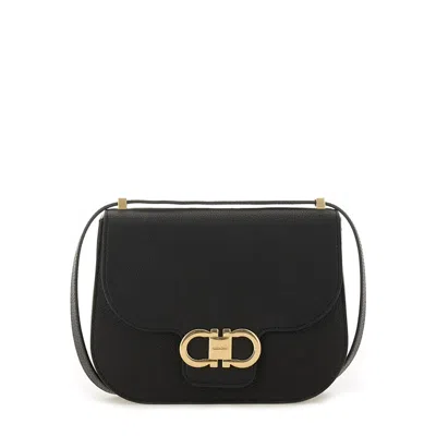 Ferragamo Shoulder Bag Double Hooks In Black