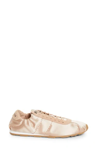 Miu Miu Plume Satin Low Top Sneaker In Multi