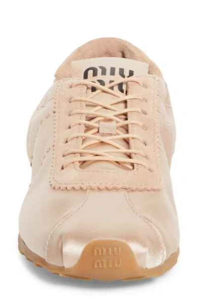 Miu Miu Plume Satin Low Top Sneaker In Multi