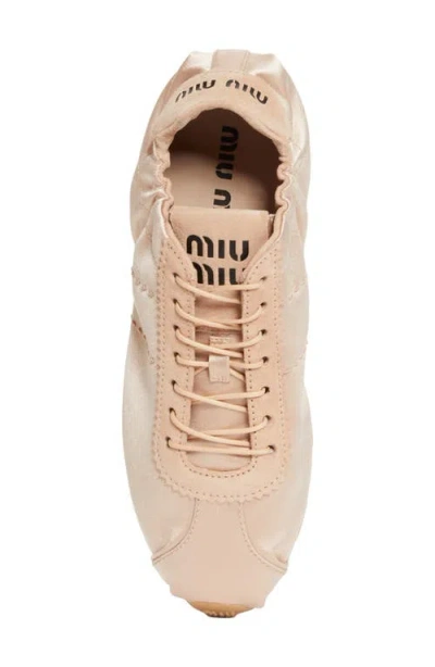 Miu Miu Plume Satin Low Top Sneaker In Multi
