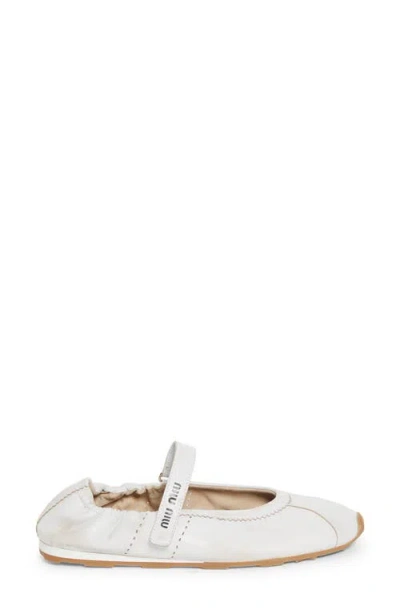 Miu Miu Plume Technical Fabric And Suede Ballerinas In Multi