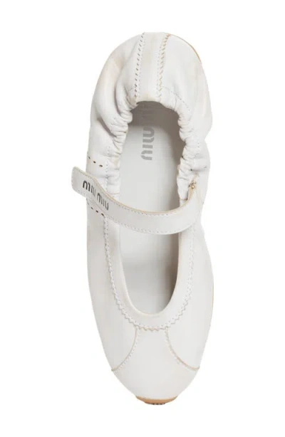 Miu Miu Plume Technical Fabric And Suede Ballerinas In Multi