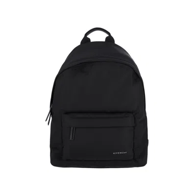 Givenchy Black Backpack With Adjustable Shoulder Straps And Logo On Front In Tech Fabric Man