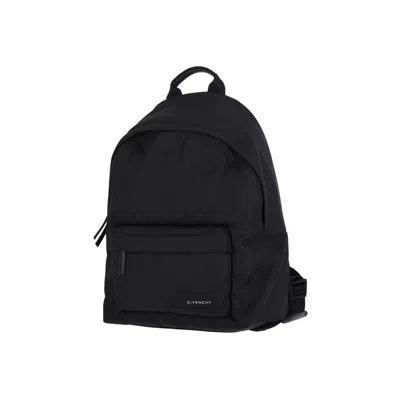 Givenchy Black Backpack With Adjustable Shoulder Straps And Logo On Front In Tech Fabric Man