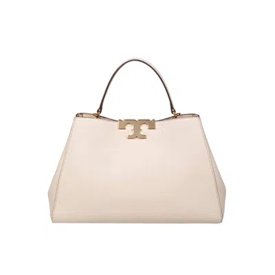 Tory Burch Eleanor Satchel Leather Bag In Stone In Neutral