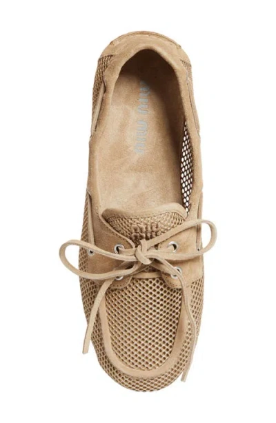Miu Miu Mesh Boat Shoe In Multi
