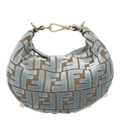 Fendi Graphy Mini Hobo In Ff Jacquard Velvet Bags In Multi