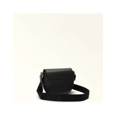 Furla Lotus Mini Leather Shoulder Bag Black Color In Black