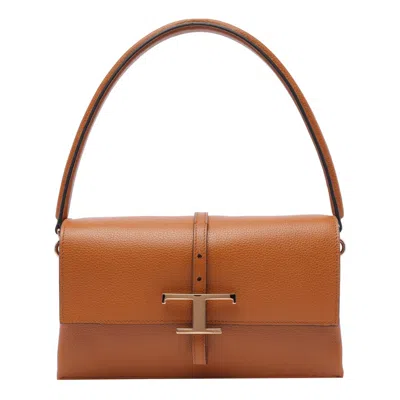 Tod's Tods T Timeless Flap Bag In Brown