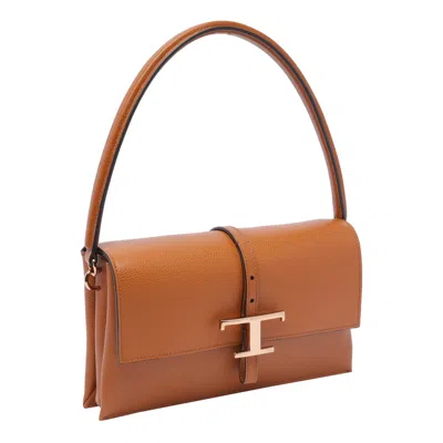 Tod's Tods T Timeless Flap Bag In Brown