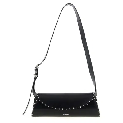 Jil Sander Cannolo Small Shoulder Bag In Black