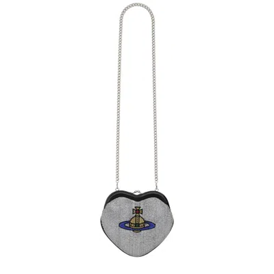 Vivienne Westwood Belle Heart Bag In Silver